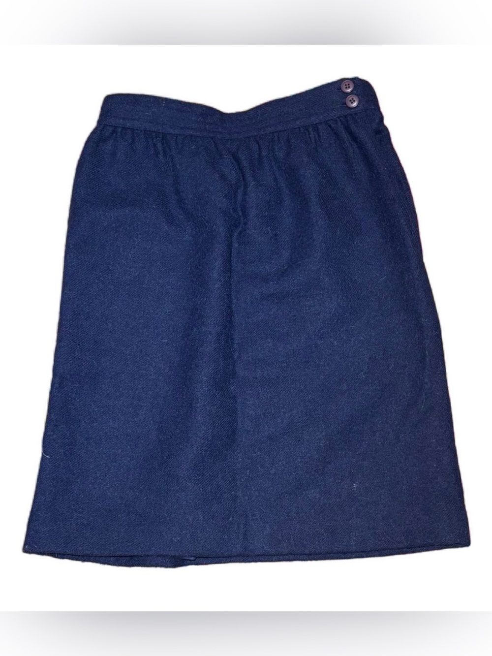 VINTAGE Navy Alpaca-Wool Blend Mini Skirt